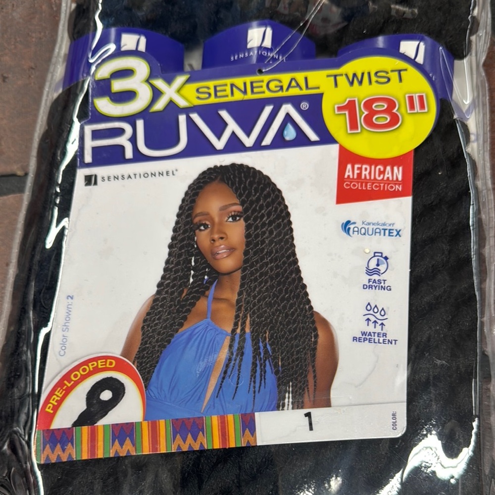 Black Synthetic Senegal Twist Hair Extensions